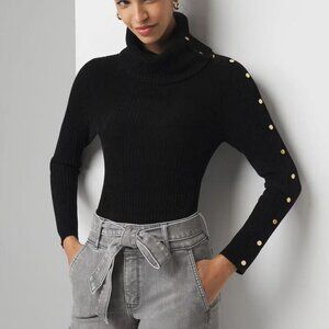 WHBM - Sz. XS Chenille Button Sleeve Pullover